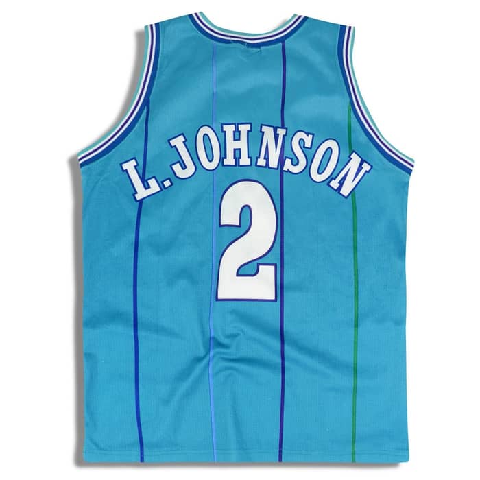 1995-96 Charlotte Hornets Johnson #2 Champion Jersey (Away) S