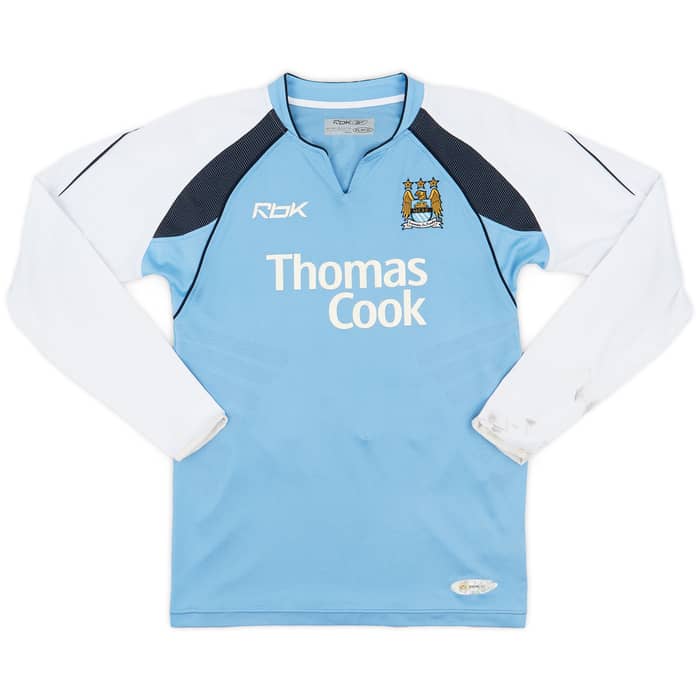 2006-07 Manchester City Home L/S Shirt Beasley #24 - 5/10 - (S)