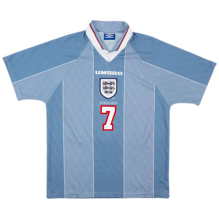 1996-97 England Away Shirt Beckham #7 - 9/10 - (L)