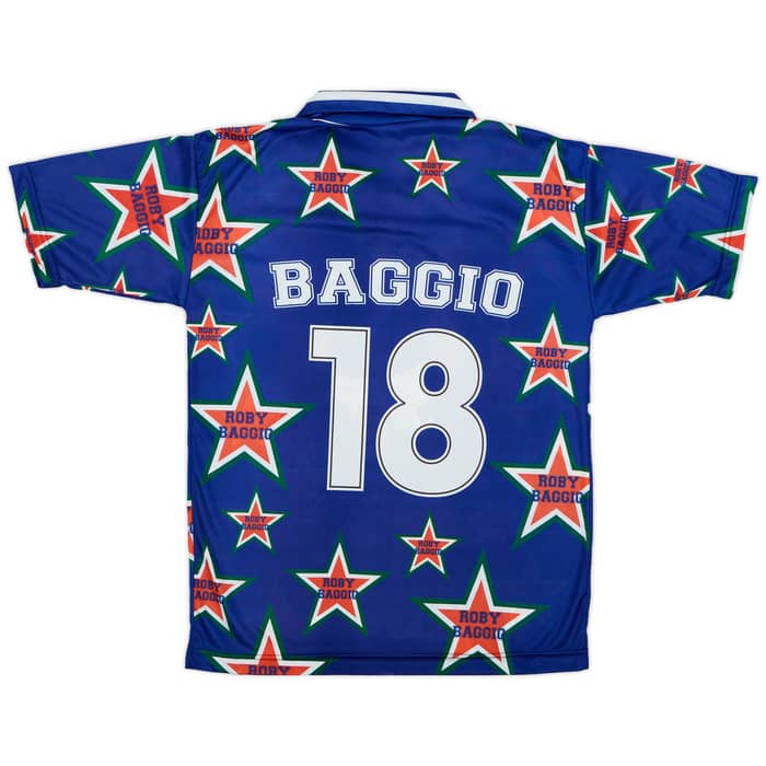 1996 Italy Graphic Shirt Baggio #18 - 9/10 - (L/XL)