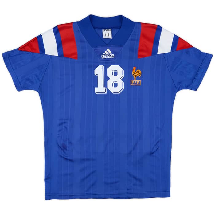 1992-94 France Home Shirt Cantona #18 - 8/10 - (S)