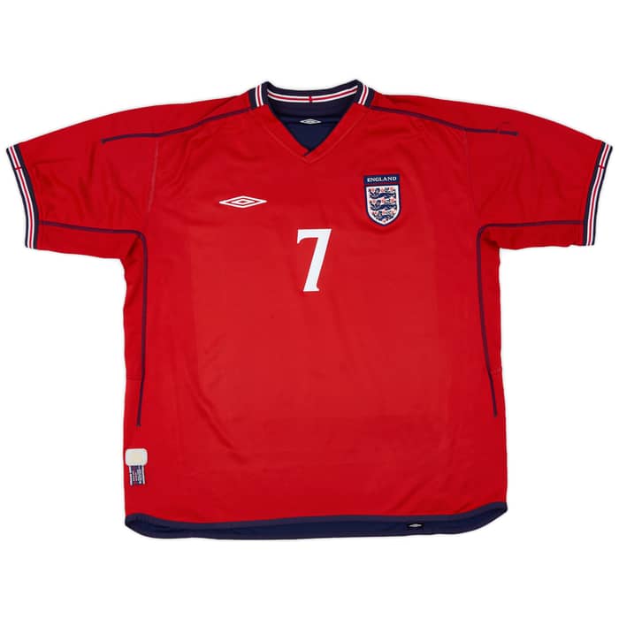 2002-04 England Away Shirt Beckham #7 - 6/10 - (XL)