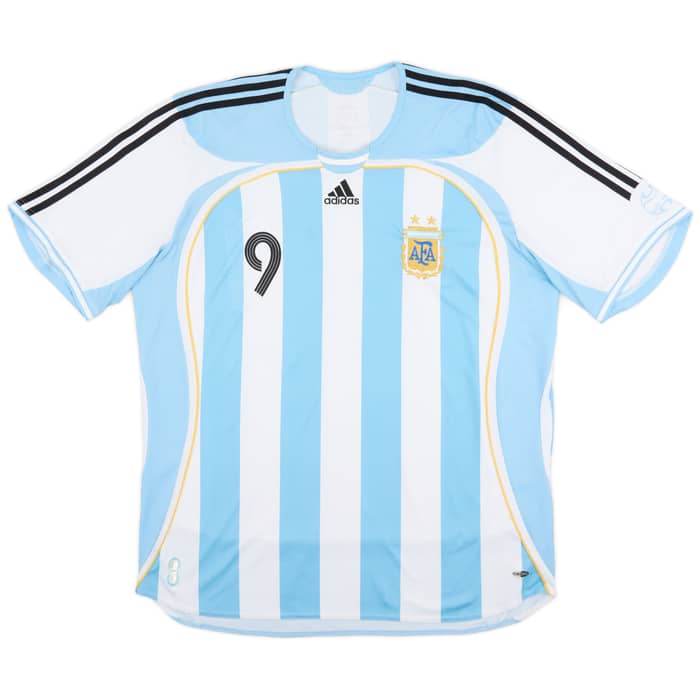 2005-07 Argentina Home Shirt Crespo #9 - 7/10 - (XXL)