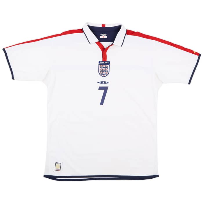 2003-05 England Home Shirt Beckham #7 - 6/10 - (XL)
