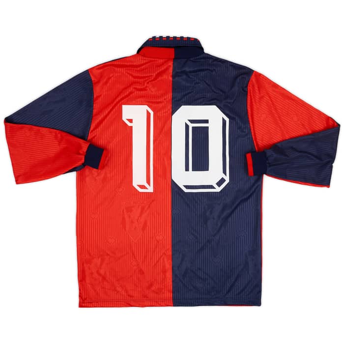 1991-92 Genoa Home L/S Shirt #10 - 7/10 - (L)