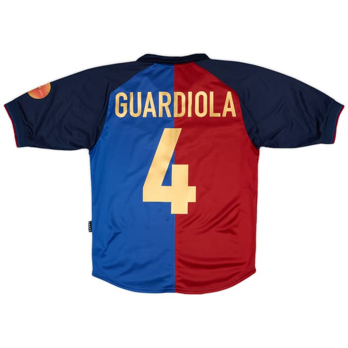 1999-00 Barcelona Centenary Home Shirt Guardiola #4 - 8/10 - (S)