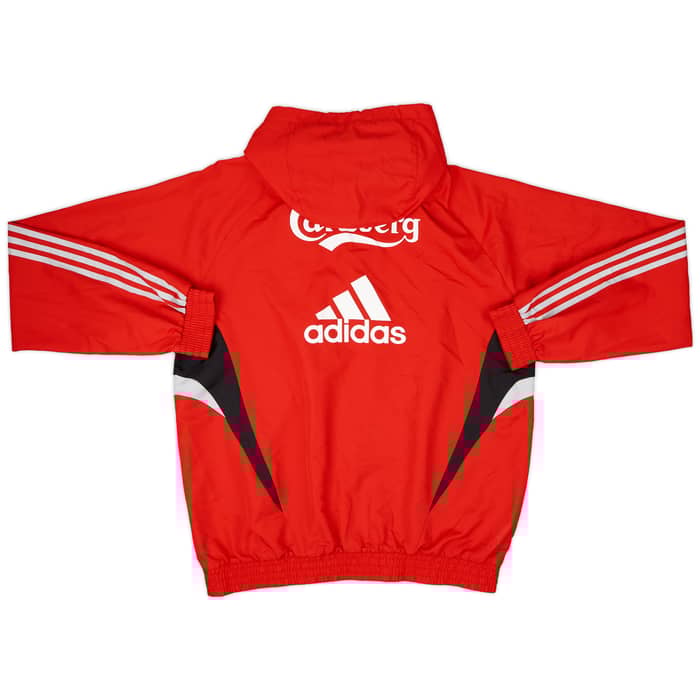2008-09 Liverpool adidas 1/4 Zip Hooded Rain Jacket - 8/10 - (L)