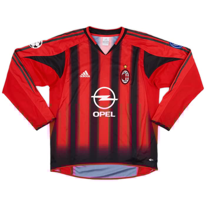 2004-05 AC Milan Home L/S Shirt Nesta #13 - 8/10 - (M)