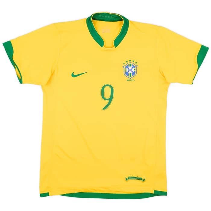 2006-08 Brazil Home Shirt Ronaldo #9 - 7/10 - (S)