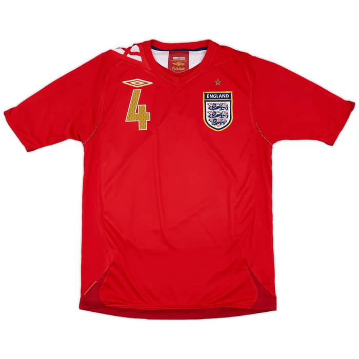 2006-08 England Away Shirt Gerrard #4 - 6/10 - (S)