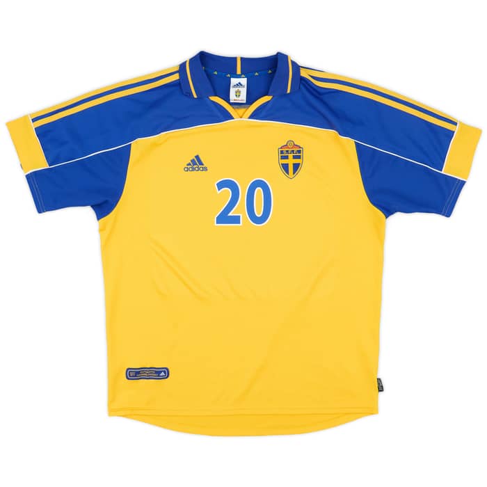 2000-02 Sweden Home Shirt Larsson #20 - 8/10 - (XL)
