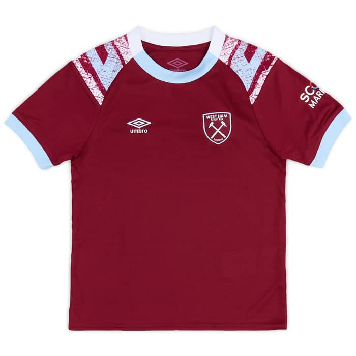 2022-23 West Ham Home Shirt & Shorts Kit (Little Kids)