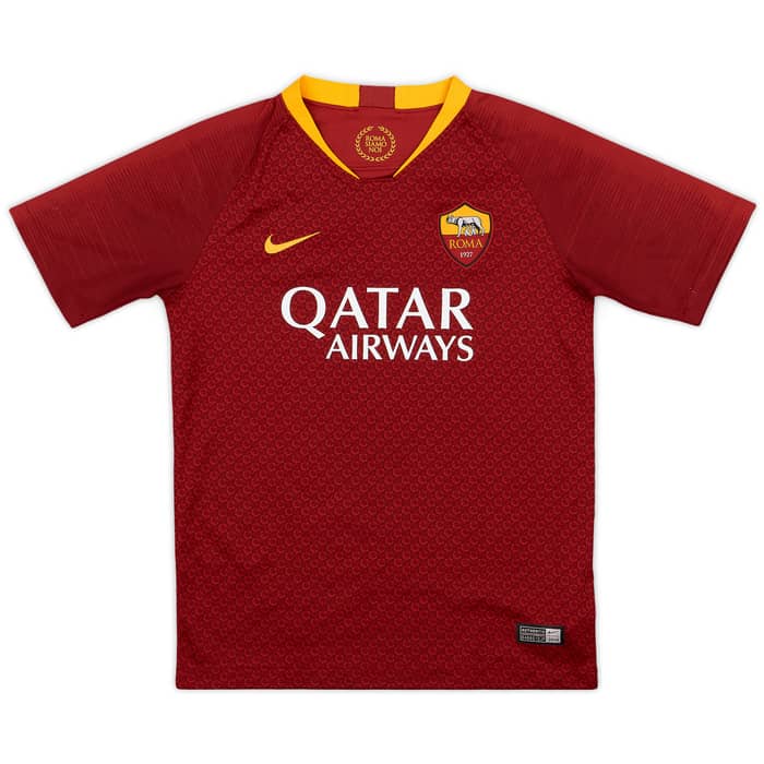 2018-19 Roma Home Shirt Schick #14 - 9/10 - (M.Boys)