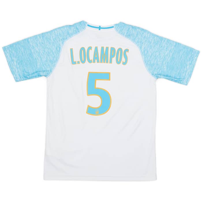 2018-19 Olympique Marseille Home Shirt L.Ocampos #5 - 6/10 - (M)