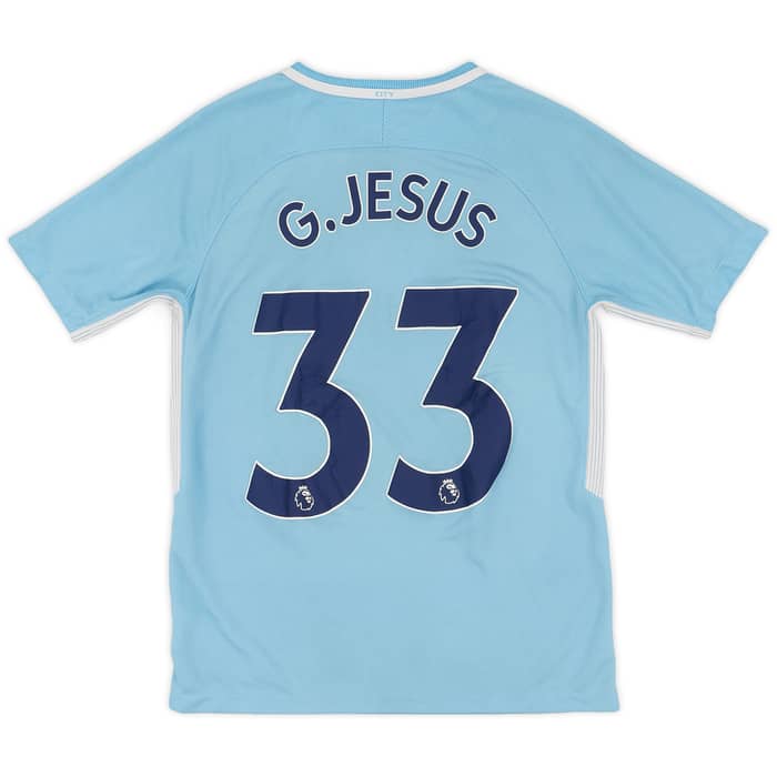 2017-18 Manchester City Home Shirt G. Jesus #33 - 4/10 - (XL.Boys)
