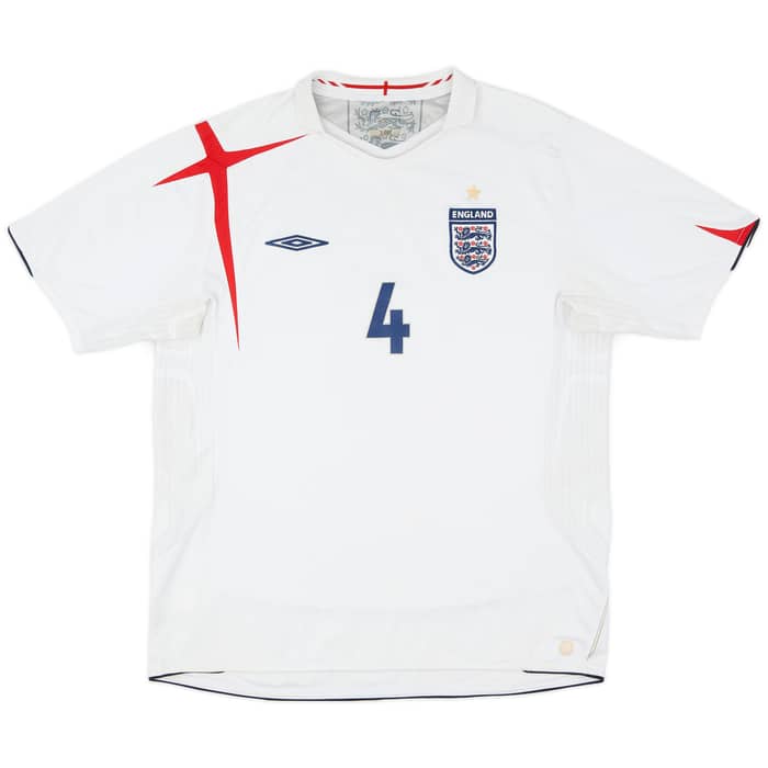 2005-07 England Home Shirt Gerrard #4 - 5/10 - (XL)