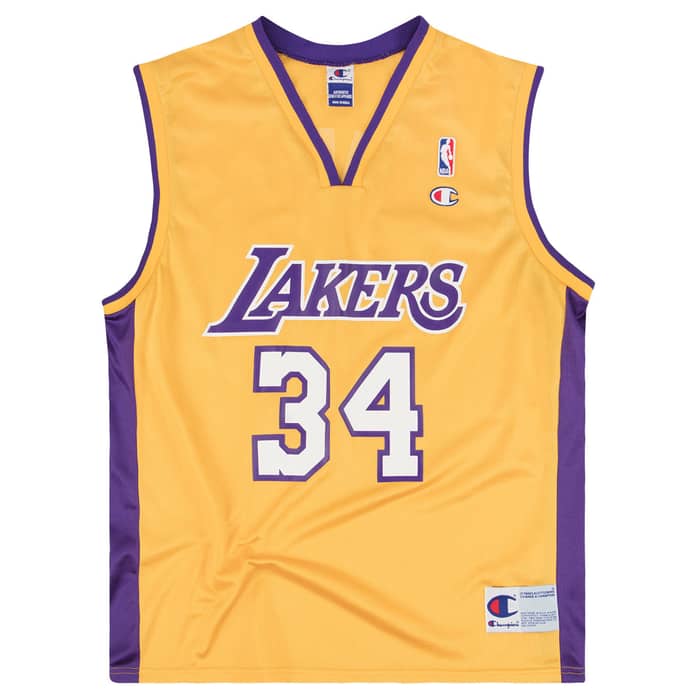 1999-02 LA Lakers O'Neal #34 Champion Jersey (Home) M