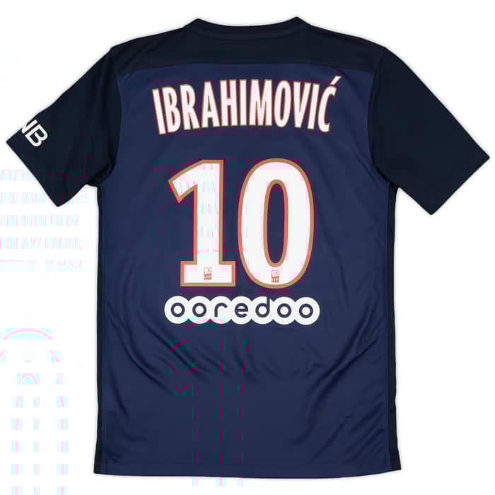 2015-16 Paris Saint-Germain Home Shirt Ibrahimovic #10 - 8/10 - (S)