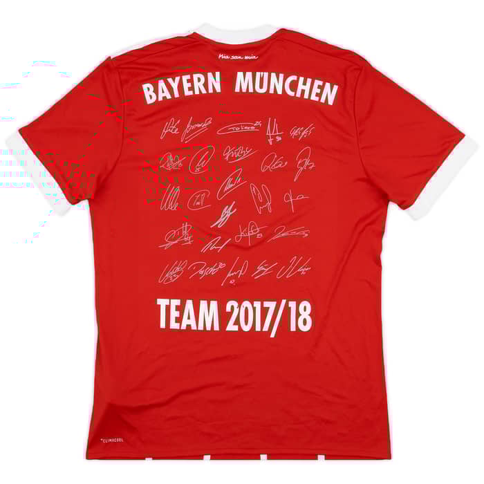 2017-18 Bayern Munich 'Squad Signed' Home Shirt - 5/10 - (M)