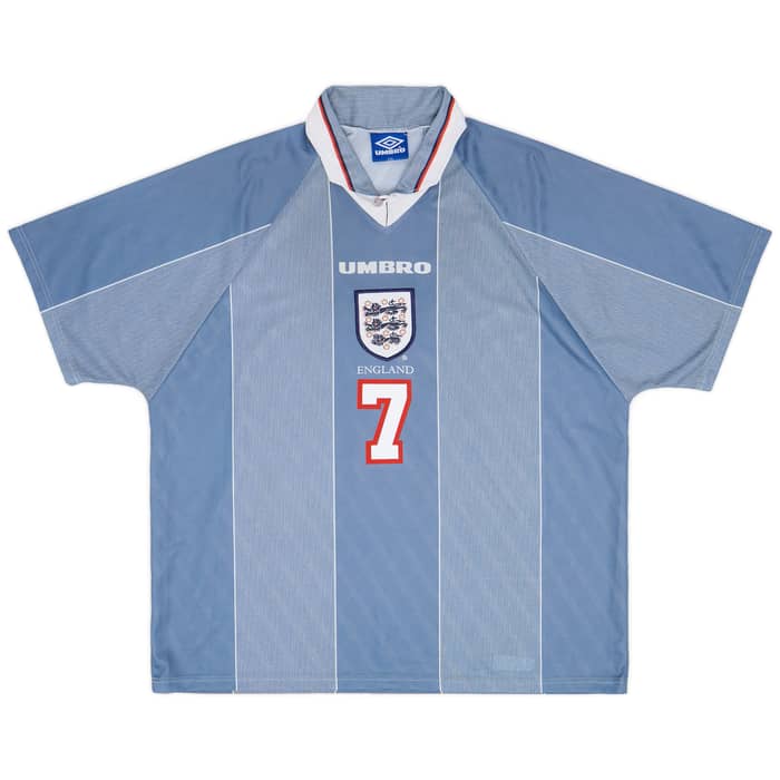 1996-97 England Away Shirt Beckham #7 - 8/10 - (XXL)