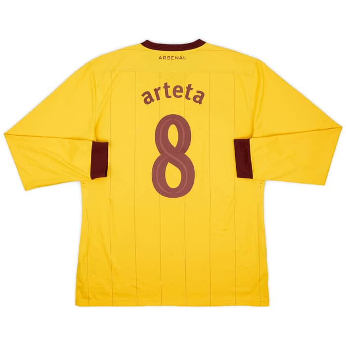 2010-13 Arsenal Player Issue Away L/S Shirt Arteta #8 - 8/10 - (XL)