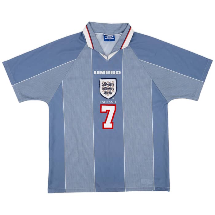 1996-97 England Away Shirt Beckham #7 - 5/10 - (L)
