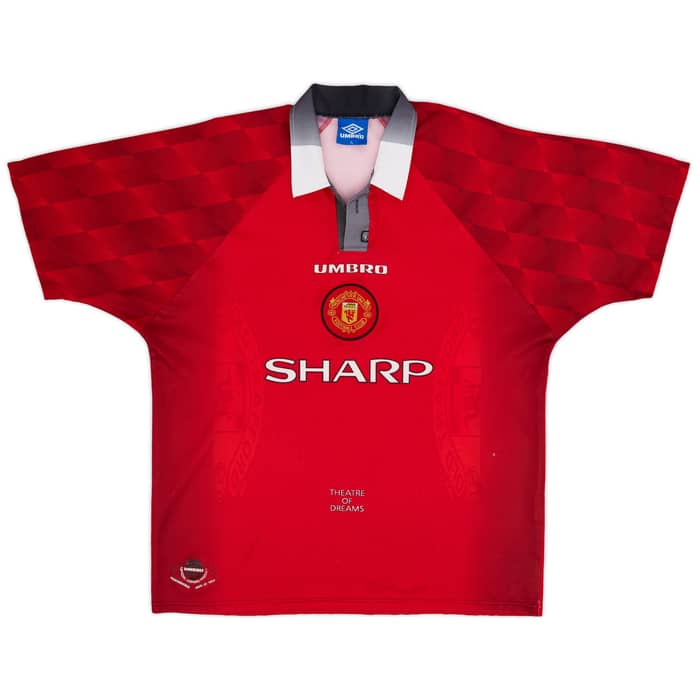 1996-98 Manchester United Home Shirt Cantona #7 - 5/10 - (XL)