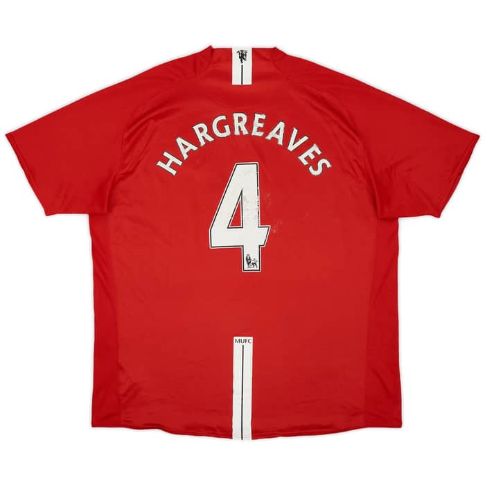 2007-09 Manchester United Home Shirt Hargreaves #4 - 5/10 - (XXL)