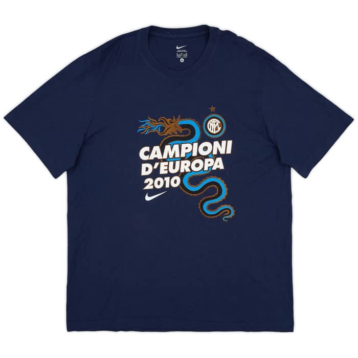 2010-11 Inter Milan 'Campioni D'Europa' Nike Graphic Tee - 8/10 - (XL)