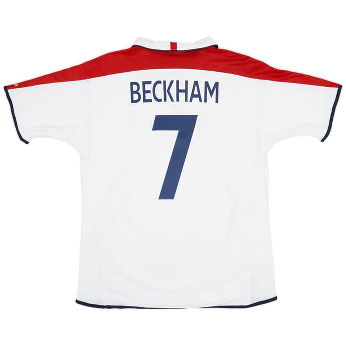 2003-05 England Home Shirt Beckham #7 - 7/10 - (XL)