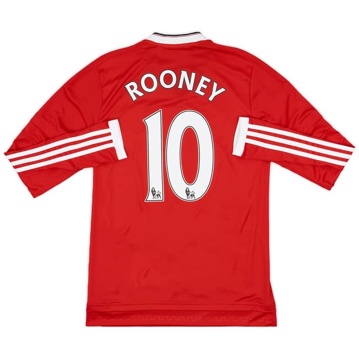 2015-16 Manchester United Home L/S Shirt Rooney #10 - 9/10 - (S)