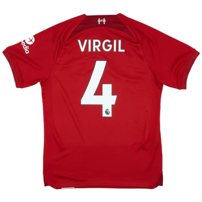 2022-23 Liverpool Home Shirt Virgil #4 - 8/10 - (S)