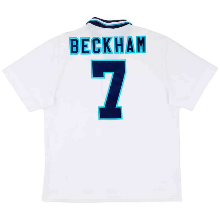 1995-97 England Home Shirt Beckham #7 - 8/10 - (XL)