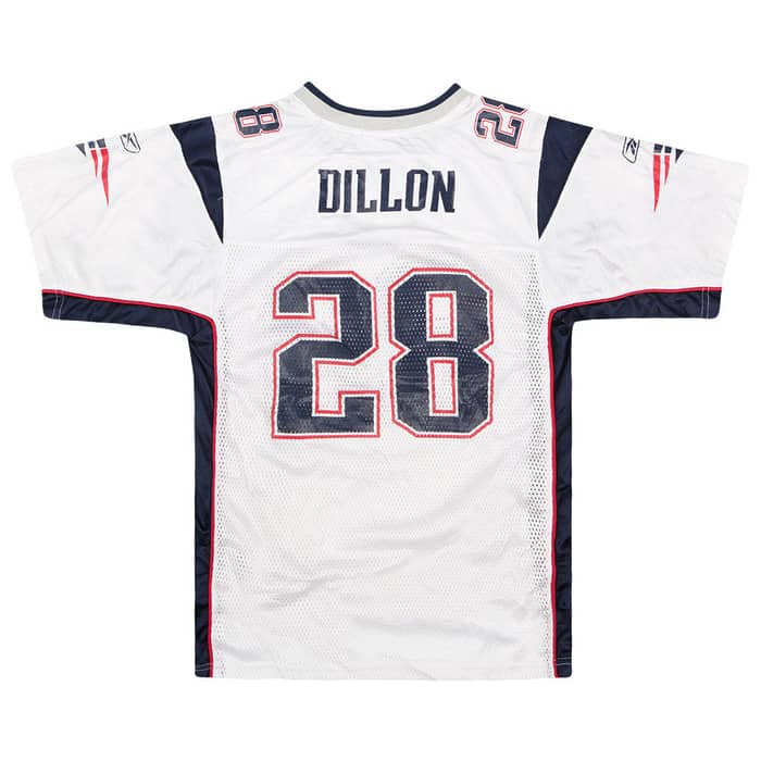 2005-06 New England Patriots Dillon #28 Reebok On Field Jersey (Away) Y