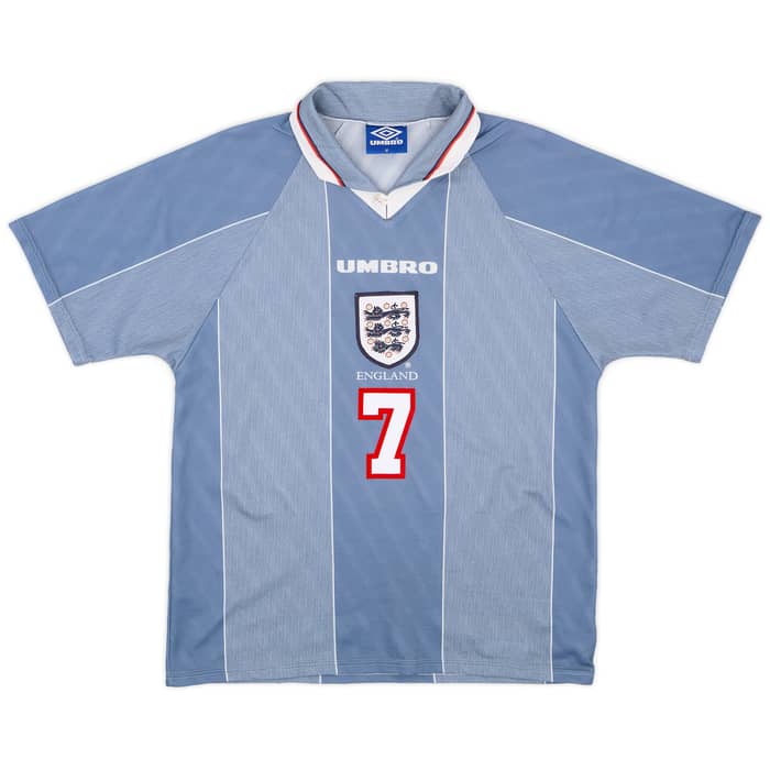 1996-97 England Away Shirt Beckham #7 - 8/10 - (M)