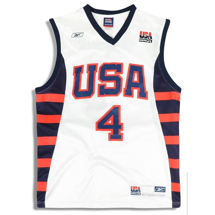 2004 USA Iverson #4 Reebok Jersey (Home) M