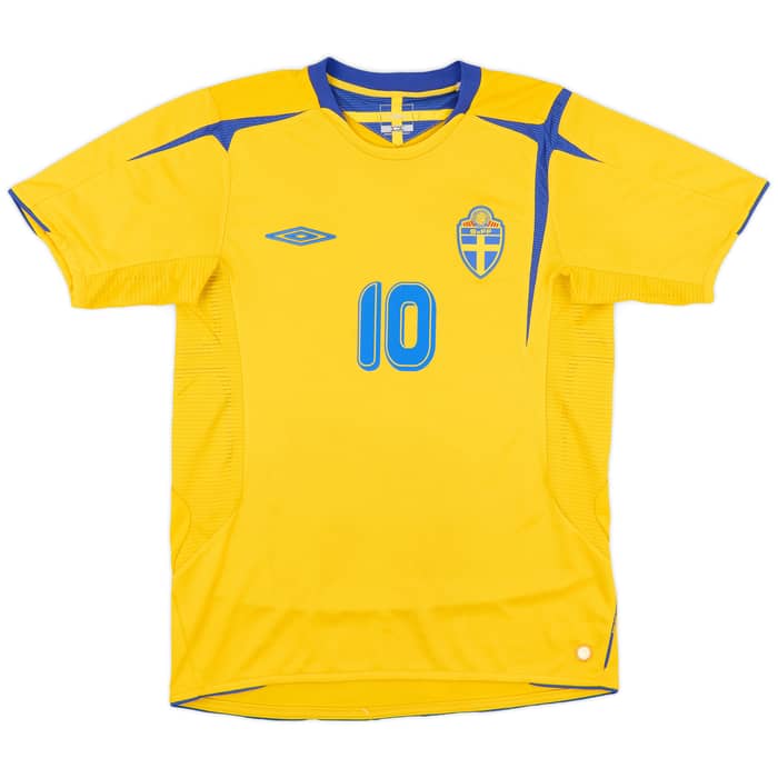 2005-06 Sweden Home Shirt Ibrahimovic #10 - 6/10 - (S)