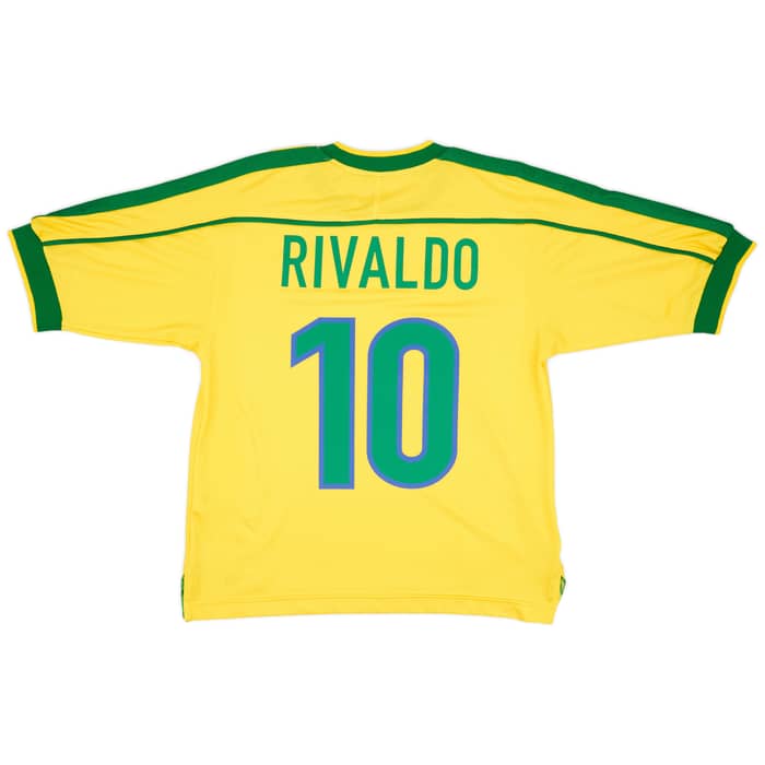 1998-00 Brazil Home Shirt Rivaldo #10 - 6/10 - (M)