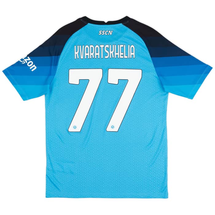 2022-23 Napoli Authentic Home Shirt Kvaratskhelia #77