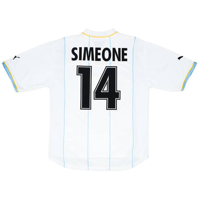 2001-02 Lazio European Home Shirt Simeone #14 - 6/10 - (M)