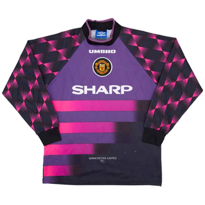 1996-97 Manchester United Purple GK Shirt Schmeichel #1 - 8/10 - (M)