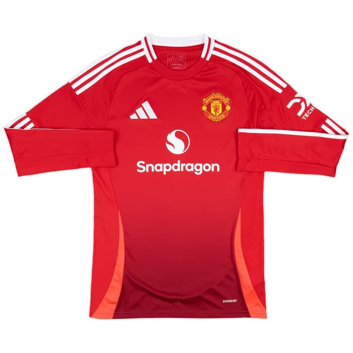 2024-25 Manchester United Home L/S Shirt - As New- (S)