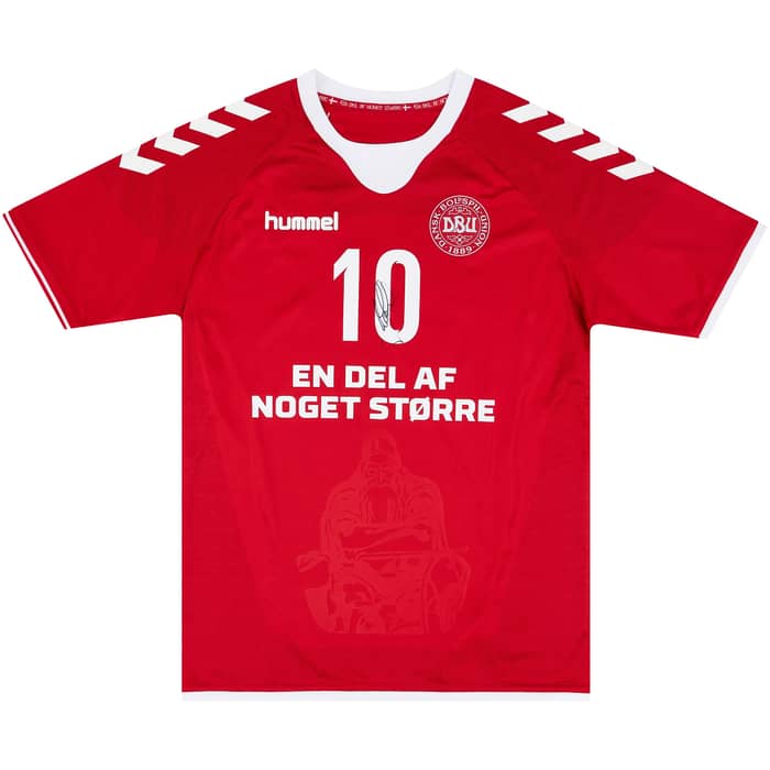 2016-17 Denmark Match Issue Signed Home Shirt #10