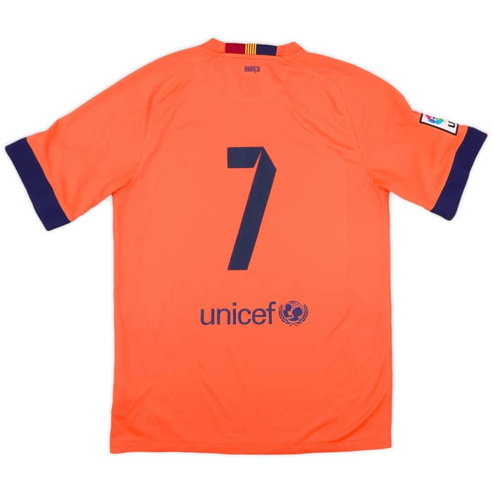 2014-15 Barcelona Away Shirt #7 - 9/10 - (M)