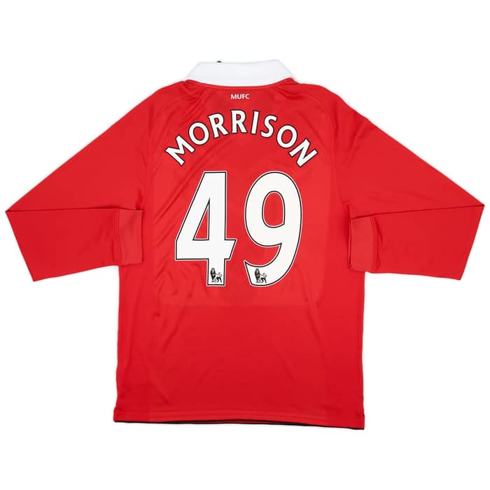 2010-11 Manchester United Home L/S Shirt Morrison #49 (L)