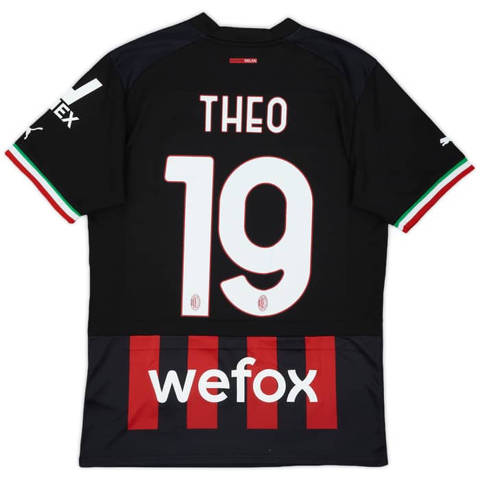 2022-23 AC Milan Home Shirt Theo #19 - 9/10 - (S)