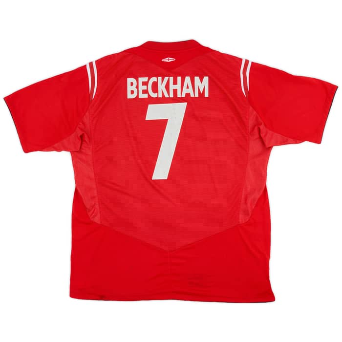 2004-06 England Away Shirt Beckham #7 - 7/10 - (XL)