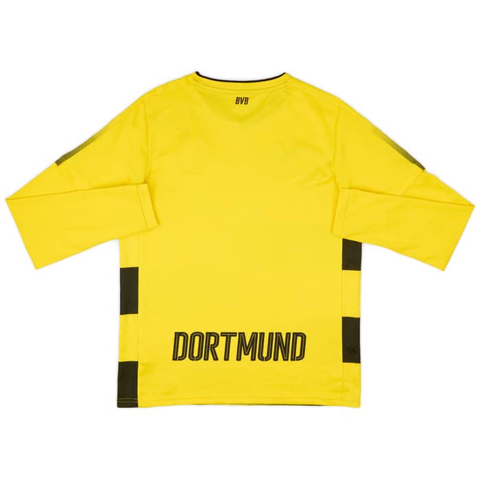 2017-18 Borussia Dortmund Home L/S Shirt - 7/10 - (XL.Boys)