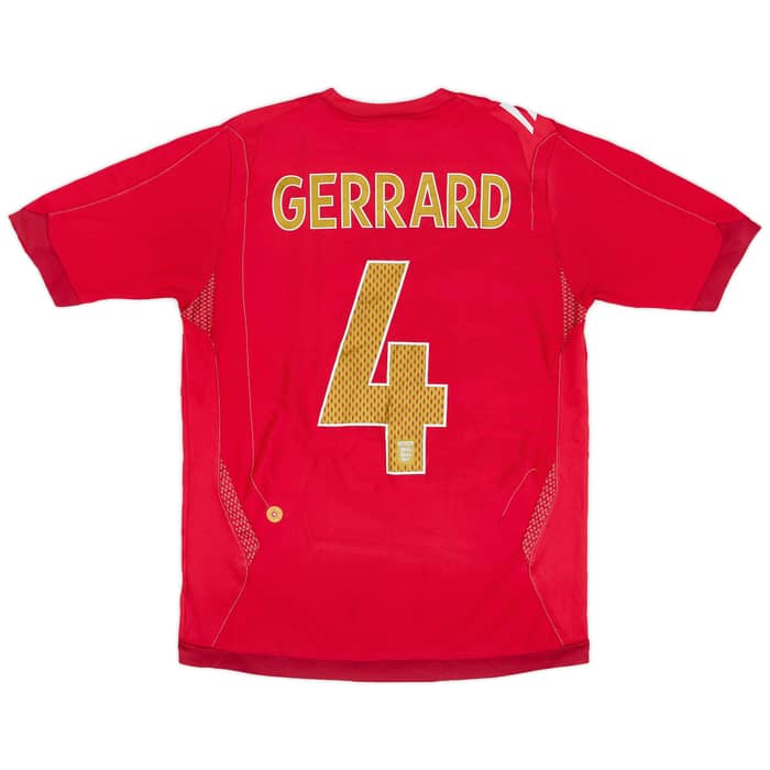 2006-08 England Away Shirt Gerrard #4 - 6/10 - (S)