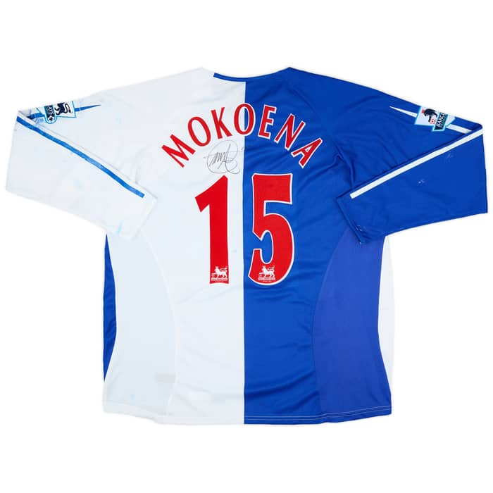 2006-07 Blackburn Match Issue Signed Home L/S Shirt Mokoena #15